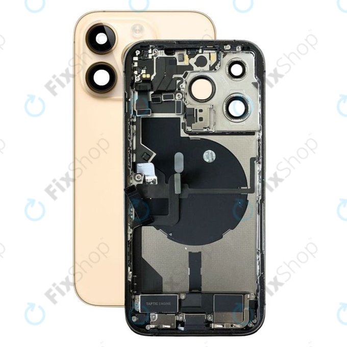 Apple iPhone 14 Pro - Hátsó Ház Apró Alkatrészekkel (Gold)