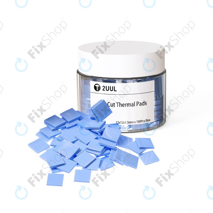 2UUL Pre-Cut Thermal Silicone Pads - 12 x 12 x 1.5mm (100db)
