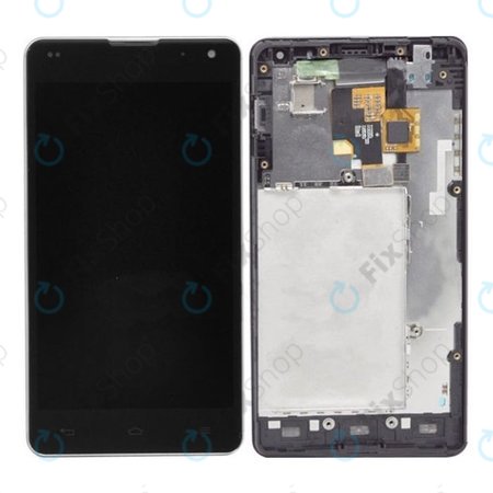LG Optimus G E975 - LCD Kijelző + Érintőüveg + Keret (Fekete)