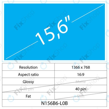 15.6 LCD Fat Fényes 40 pin HD