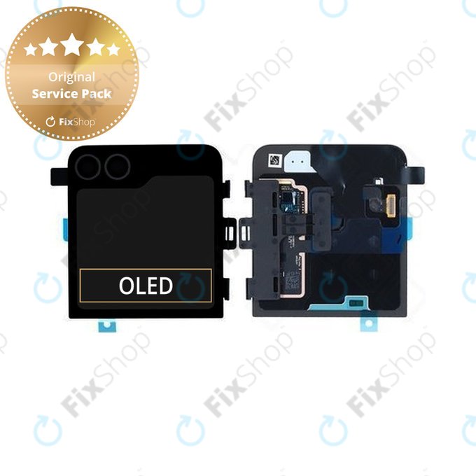 Samsung Galaxy Z Flip 6 F741B - LCD Kijelző + Érintőüveg + Keret (Külső) (Crafted Black) - GH97-30012E Genuine Service Pack