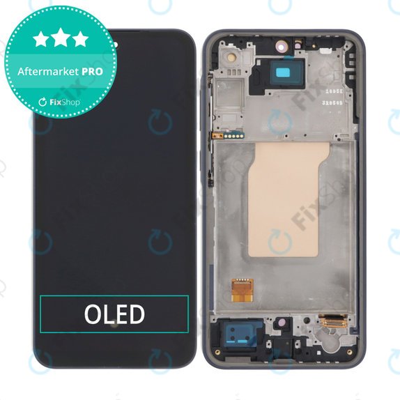 Samsung Galaxy A35 A356B - LCD Kijelző + Érintőüveg + Keret (Awesome Iceblue) OLED