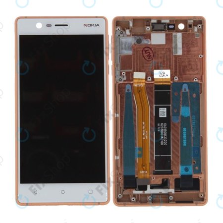 Nokia 3 - LCD Kijelző + Érintőüveg + Keret (Copper) - 20NE1RW0001, 20NE1RW0003