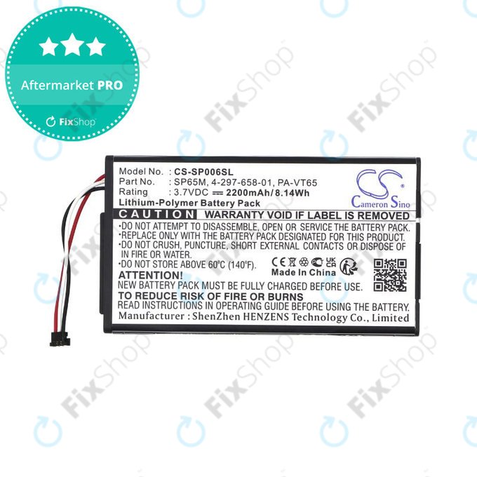 Akkumulátor Sony PS Vita, 2200mAh, Li-Pol, 3.7V, SP65M, HQ