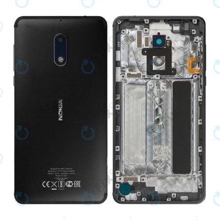 Nokia 6 - Akkumulátor Fedőlap (Fekete) - 20PLEBW0033