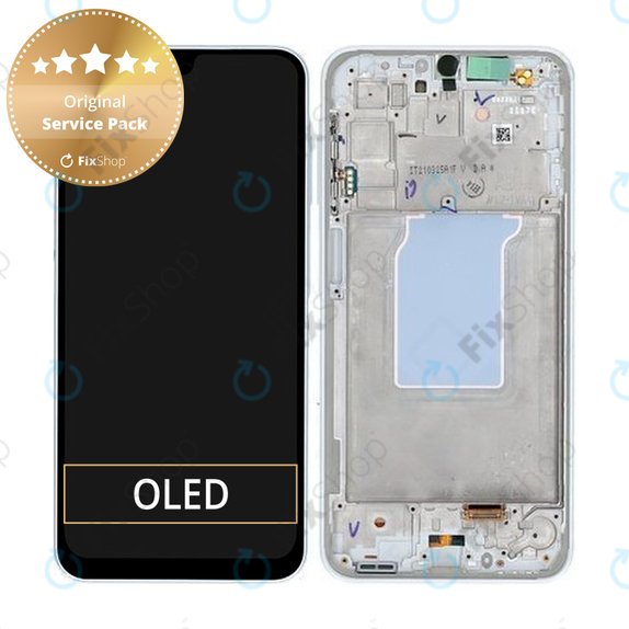 Samsung Galaxy A26 A266E - LCD Kijelző + Érintőüveg + Keret (White) - GH82-37049B Genuine Service Pack