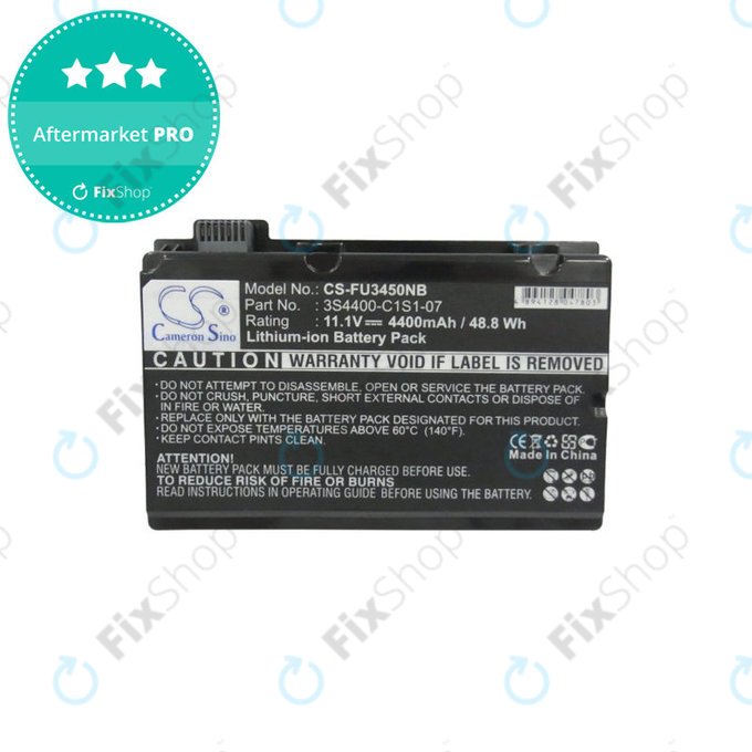 Akkumulátor Fujitsu Amilo Pi3450, Amilo Pi3525, Amilo Pi3540, 4400mAh, Li-Ion, 11.1V, 3S4400-C1S1-07, HQ