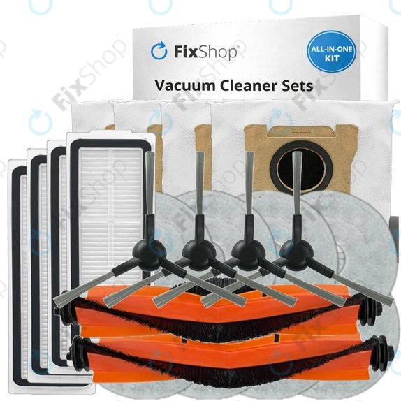 Pótalkatrész készletXiaomi Robot Vacuum X20 Max, X20 Pro (2x Főkefe, 4x Szűrő, 4x Oldalkefe, 8x Felmosórongy, 4x Porzsák)