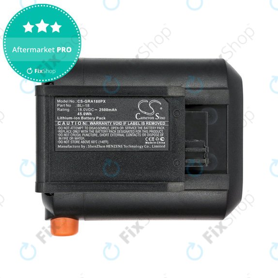 Akkumulátor Gardena Accu Hedge, Accujet, Comfortcut Li-18, Easycut, Trimmer Easycut Li-18, 2500mAh, Li-Ion, 18V, BLi-18, HQ
