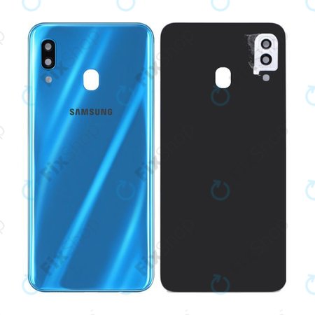 Samsung Galaxy A30 A305F - Akkumulátor Fedőlap + Hátlapi Kameralencse Üveg (Blue)