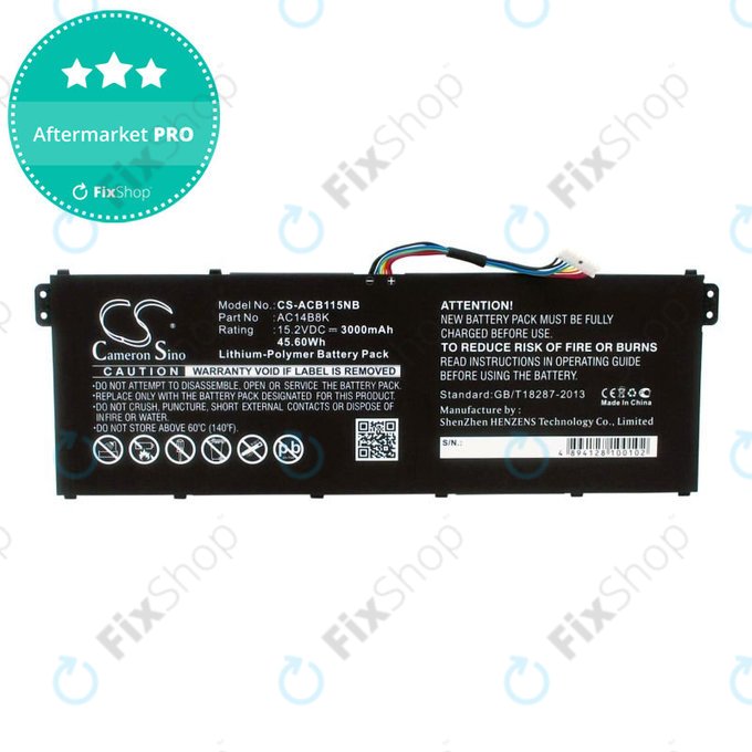 Akkumulátor Acer Aspire 5, 7 E5, V3, Chromebook 11, 13, 15, 3000mAh, Li-Pol, 15.2V, AC14B18K, HQ