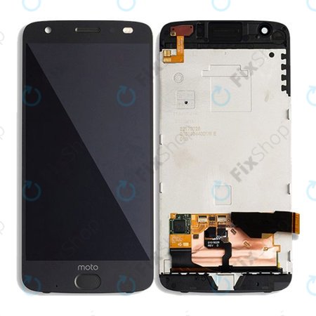 Motorola Moto Z2 Force XT1789-06 - LCD Kijelző + Érintőüveg + Keret (Fekete) - 01019324003W
