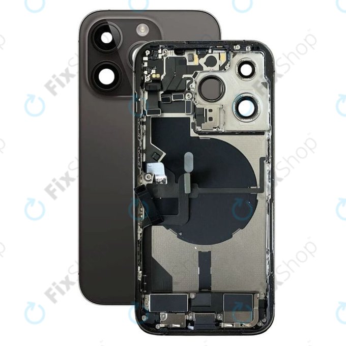 Apple iPhone 14 Pro - Hátsó Ház Apró Alkatrészekkel (Space Black)