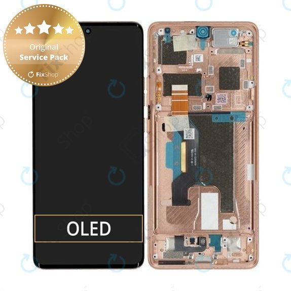Motorola Edge 50 Ultra - LCD Kijelző + Érintőüveg + Keret (Peach Fuzz) - 5D68C24485 Genuine Service Pack