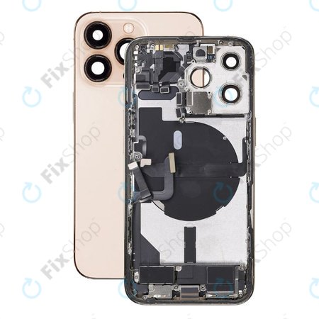 Apple iPhone 13 Pro - Hátsó Ház Apró Alkatrészekkel (Gold)