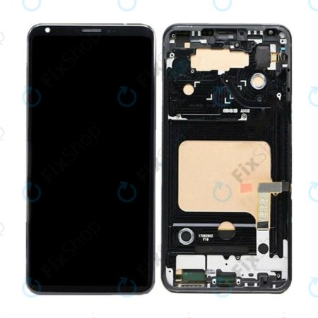 LG V30 H930 - LCD Kijelző + Érintőüveg + Keret (Fekete) - ACQ90414001