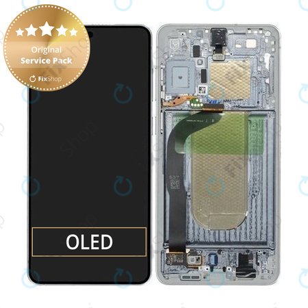 Samsung Galaxy S25 Edge - LCD Kijelző + Érintőüveg + Keret (Titanium Silver) - GH82-37224A Genuine Service Pack