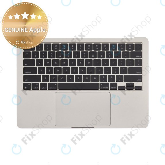 Felső billentyűzetkeret MacBook Air 13", A3113 (2024), US billentyűzettel és akkumulátorral, Starlight, 661-40229, Genuine Apple