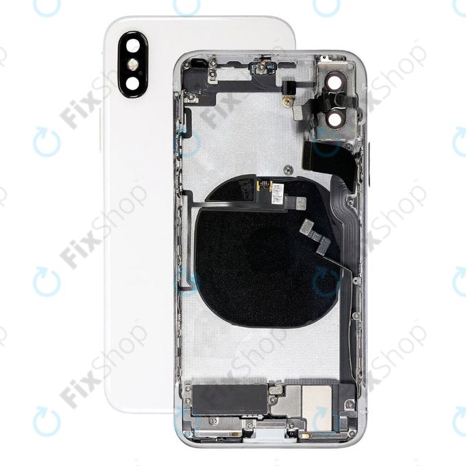 Apple iPhone X - Hátsó Ház Apró Alkatrészekkel (Silver)