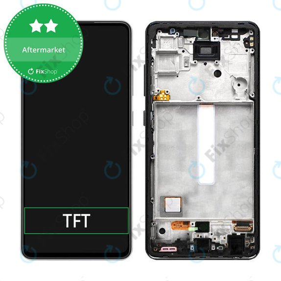 Samsung Galaxy A52 4G A525F - LCD Kijelző + Érintőüveg + Keret (Awesome Black) TFT