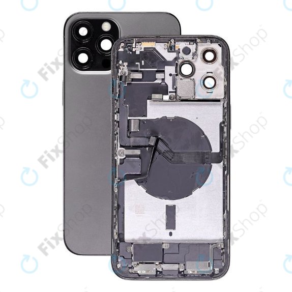 Apple iPhone 12 Pro Max - Hátsó Ház Apró Alkatrészekkel (Graphite)