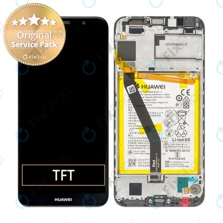 Huawei Y6 (2018), Y6 Prime (2018) - LCD Kijelző + Érintőüveg + Keret + Akkumulátor (Black) - 02351WLJ Genuine Service Pack