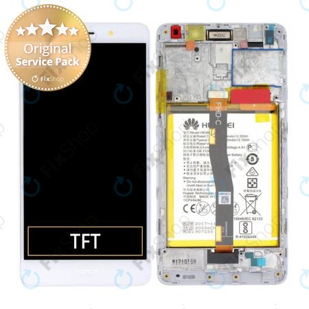 Huawei Honor 6X - LCD Kijelző + Érintőüveg + Keret + Akkumulátor (Gold, Silver) - 02351ADQ Genuine Service Pack