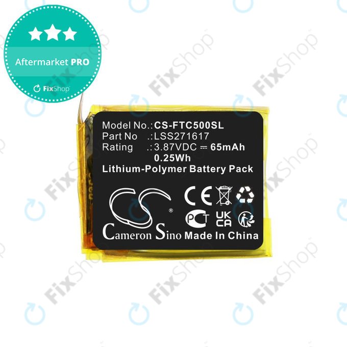 Akkumulátor Fitbit Charge 5, 65mAh, Li-Pol, 3.87V, LSS271617, HQ