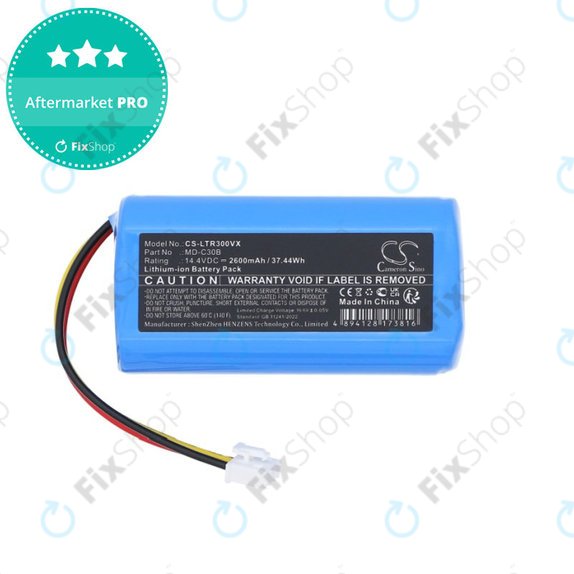 Akkumulátor Liectroux C30B, BLAUPUNKT BPK-VCBB1XB, Midea M4, 2600mAh, Li-ion, 14.4V, MD-C30B, HQ