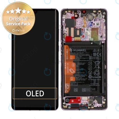 Huawei P30 Pro - LCD Kijelző + Érintőüveg + Keret + Akkumulátor (Misty Lavender) - 02353DGM Genuine Service Pack