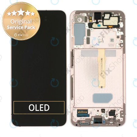 Samsung Galaxy S22 Plus S906B - LCD Kijelző + Érintőüveg + Keret (Violet) - GH82-27500F, GH82-27501F Genuine Service Pack