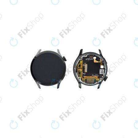 Huawei Watch 3 Galileo-L11E - LCD Kijelző + Érintőüveg + Keret (Black) - 02354JHA Genuine Service Pack