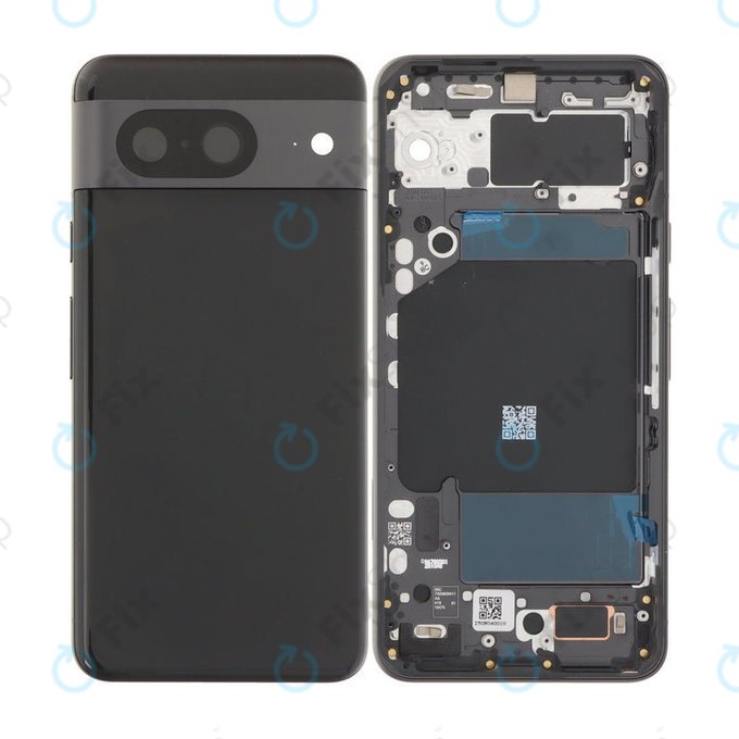 Google Pixel 8 - Akkumulátor Fedőlap Komplett (Obsidian)