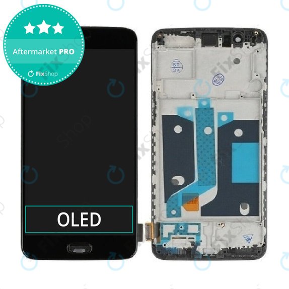OnePlus 5 - LCD Kijelző + Érintőüveg + Keret (Black) TFT