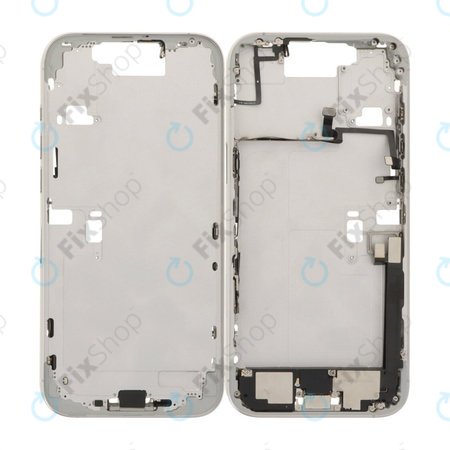 Apple iPhone 16 Pro Max - Középső Keret + Bekapcsoló-, Hangerő- és Kamera Gombok (White Titanium)