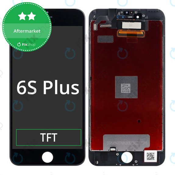 Kijelző iPhone 6S Plus, Black, Érintőüveg kerettel