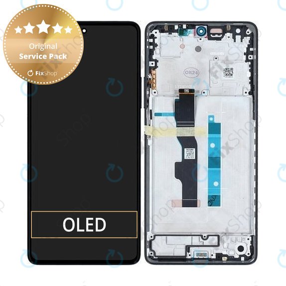 Xiaomi Redmi Note 13 5G 2312DRAABC - LCD Kijelző + Érintőüveg + Keret (Graphite) - 5600020N1700 Genuine Service Pack