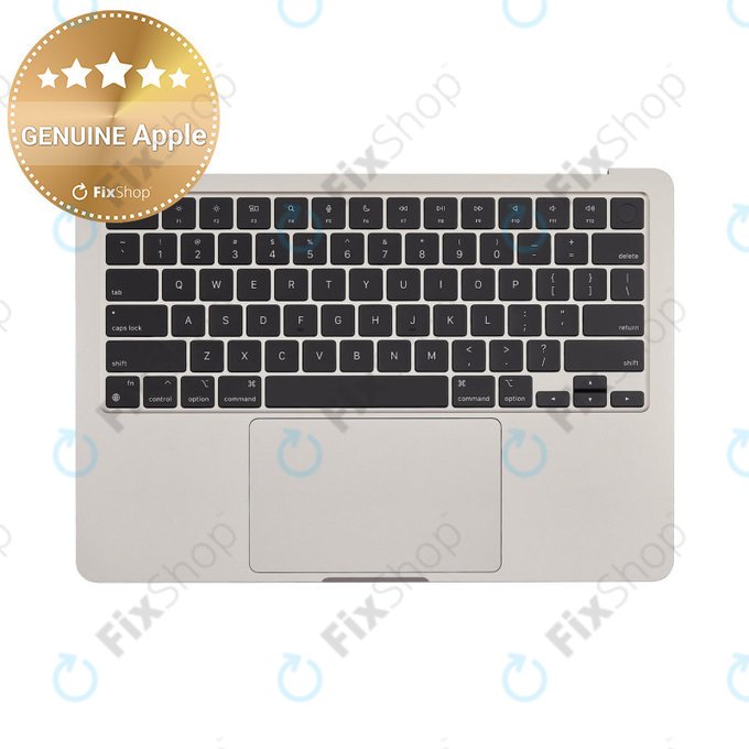 Felső billentyűzetkeret MacBook Air 13", A3113 (2024), US billentyűzettel és akkumulátorral, Starlight, 661-40229, Genuine Apple