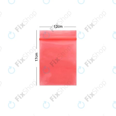 ESD Antisztatikus Cipzáras Táska (Red) - 12x17cm 100db