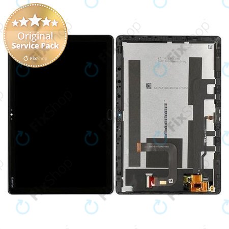 Huawei Mediapad M5 Lite 10.1 - LCD Kijelző + Érintőüveg + Keret (Space Grey) - 02352CUY, 02353UWK, 02354APF