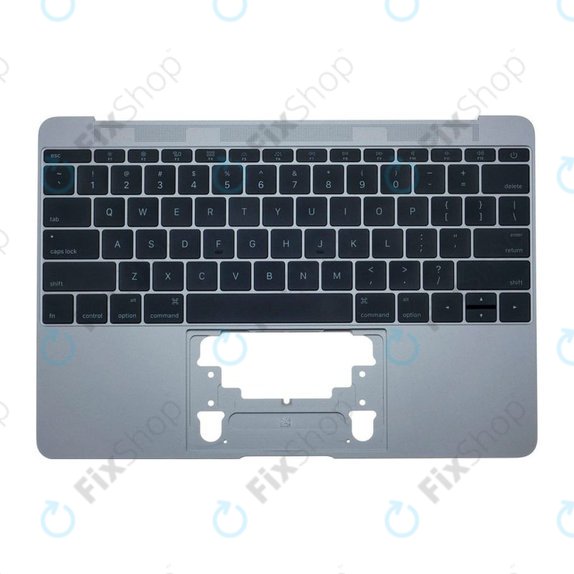 Apple MacBook 12" A1534 (Early 2015 - Mid 2017) - Felső Billentyűzet Keret + Billentyűzet US (Space Gray)