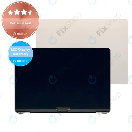 Apple MacBook Air 13" M2 A2681 (2022) - LCD Kijelző + Előlapi Üveg + Fedőlap (Starlight) Refurbished