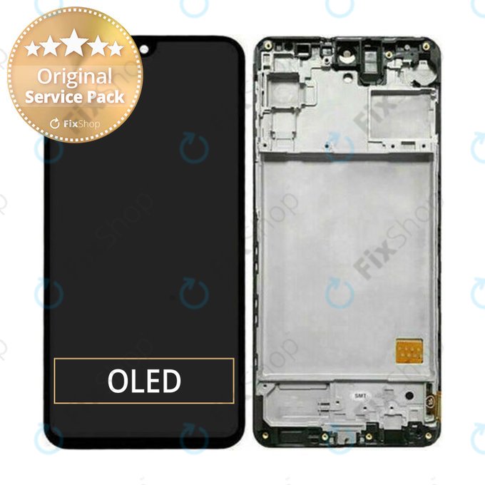 Samsung Galaxy M31s M317F - LCD Kijelző + Érintőüveg + Keret (Mirage Black) - GH81-13736A, GH82-23774A, GH82-24114A Genuine Service Pack