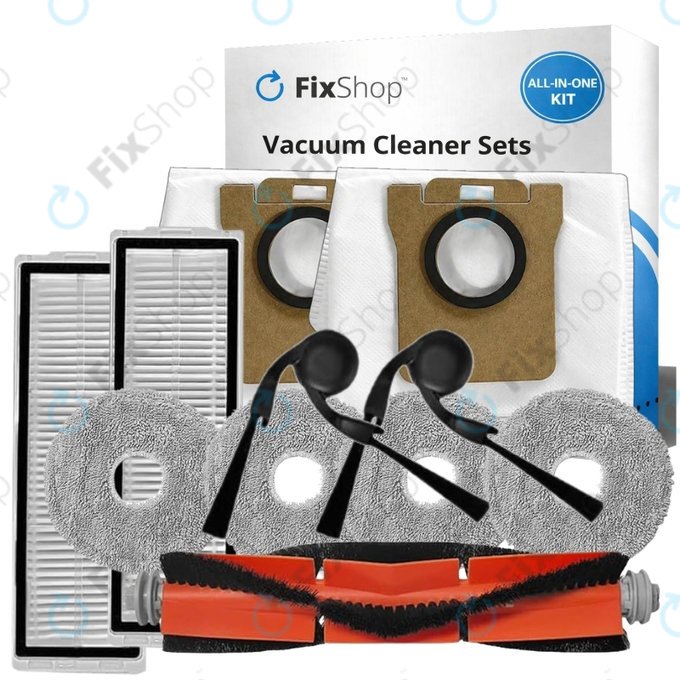 Pótalkatrész készletXiaomi Robot Vacuum 5, 5 Pro (1x Főkefe, 2x Szűrő, 2x Oldalkefe, 4x Felmosórongy, 2x Porzsák)