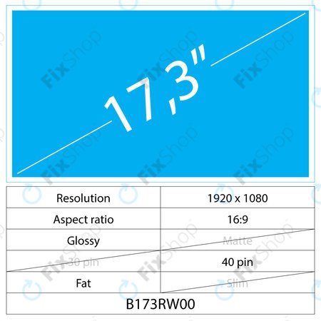 17.3 LCD Fat Fényes 40 pin Full HD