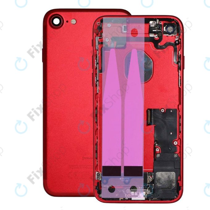 Apple iPhone 7 - Hátsó Ház Apró Alkatrészekkel (Red)