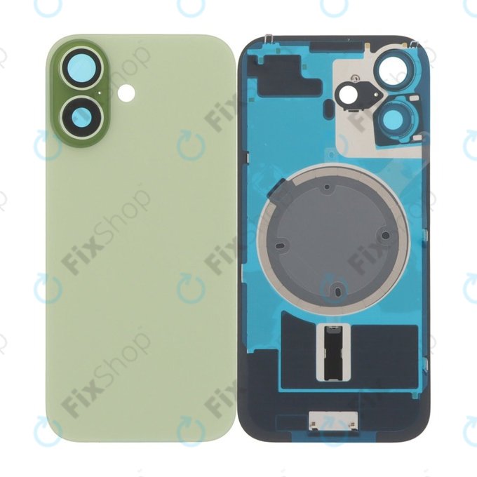 Apple iPhone 17 - Hátsó üveg + Kamera lencse + Fémlemez + Magsafe mágnes (Sage)