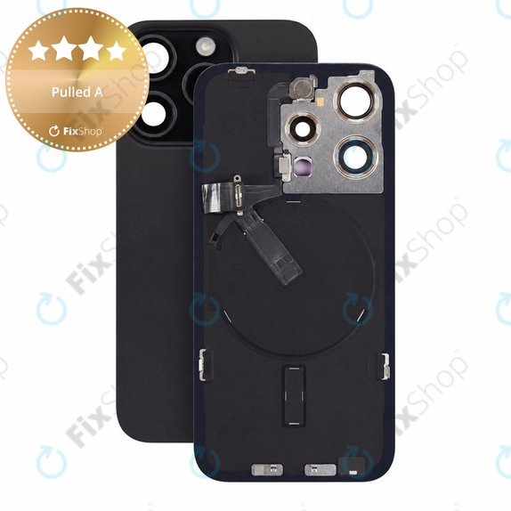 Hátsó ház üveg iPhone 15 Pro készülékhez, Black Titanium, Pulled A