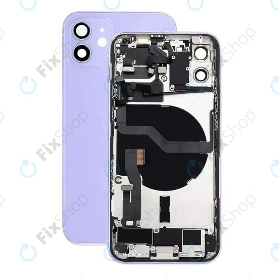 Apple iPhone 12 - Hátsó Ház Apró Alkatrészekkel (Purple)