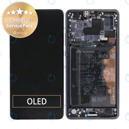 Huawei Mate 20 X - LCD Kijelző + Érintőüveg + Keret + Akkumulátor (Phantom Silver) - 02352GDA Genuine Service Pack